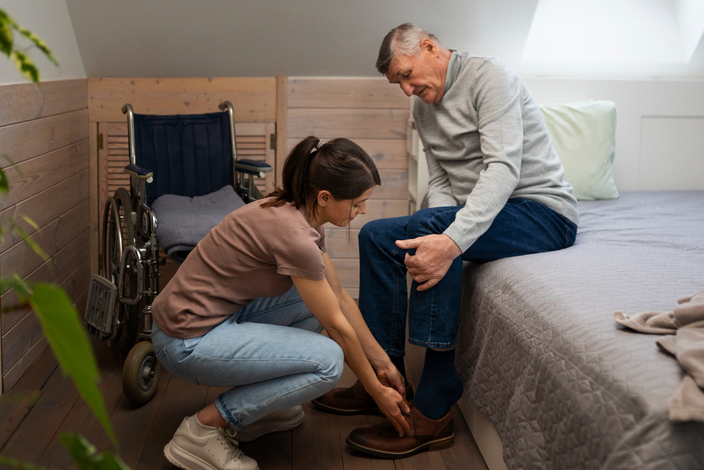Fall prevention setup in the home during knee or hip replacement recovery