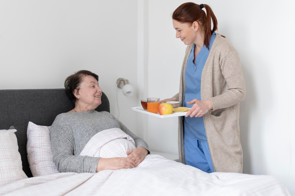 home Health care after a hospital stay in Idaho nurse visiting elderly patient