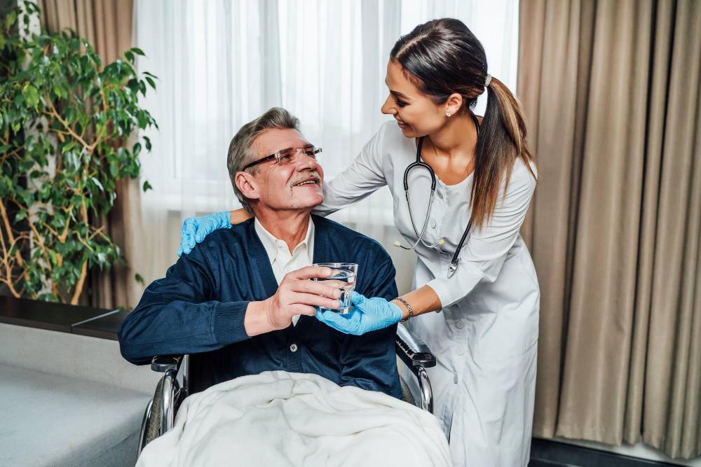 home health services Idaho skilled nurse visiting patient at home